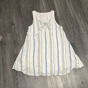 Vestique Blue and White Striped Mini Dress